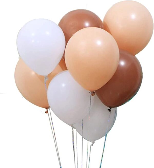 Brown Nude and White 12" Party Balloons